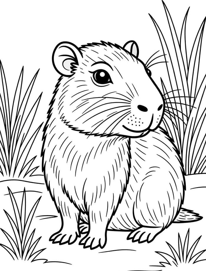 Tô màu Capybara Dễ Thương