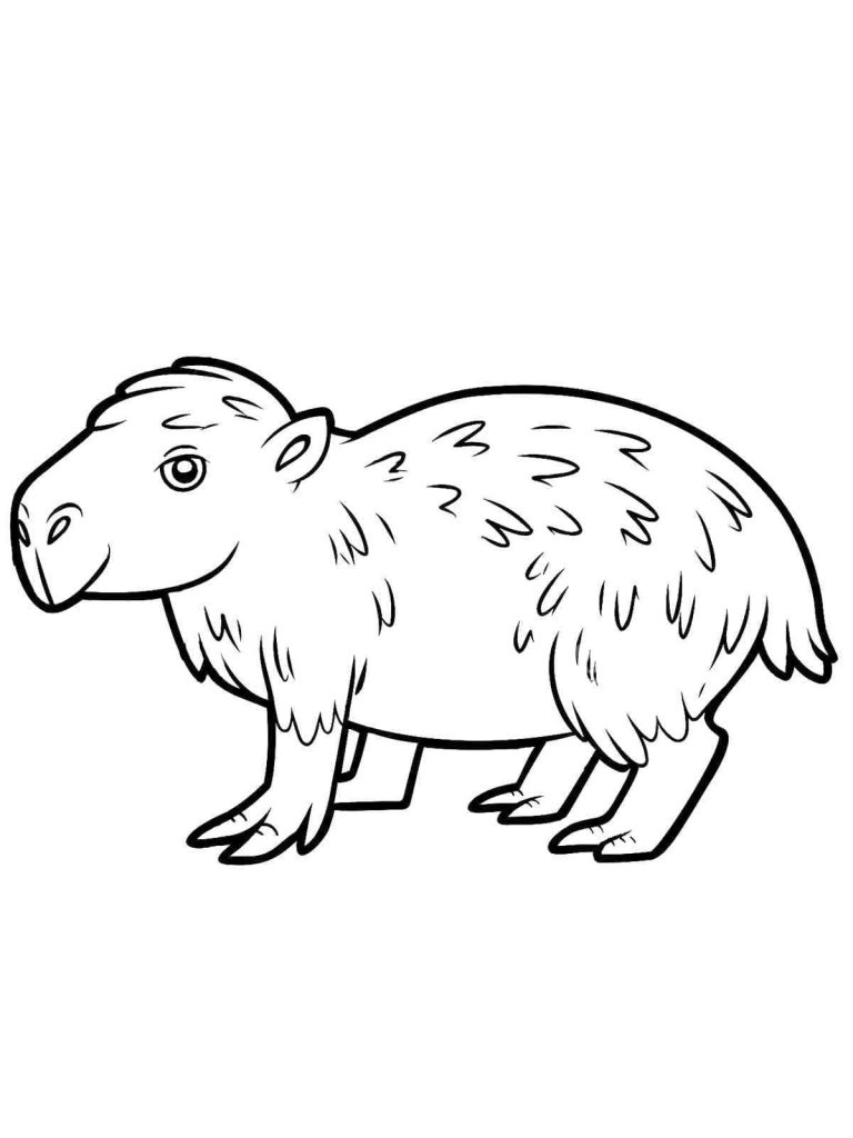 Tô màu Capybara Nhỏ Dễ Thương
