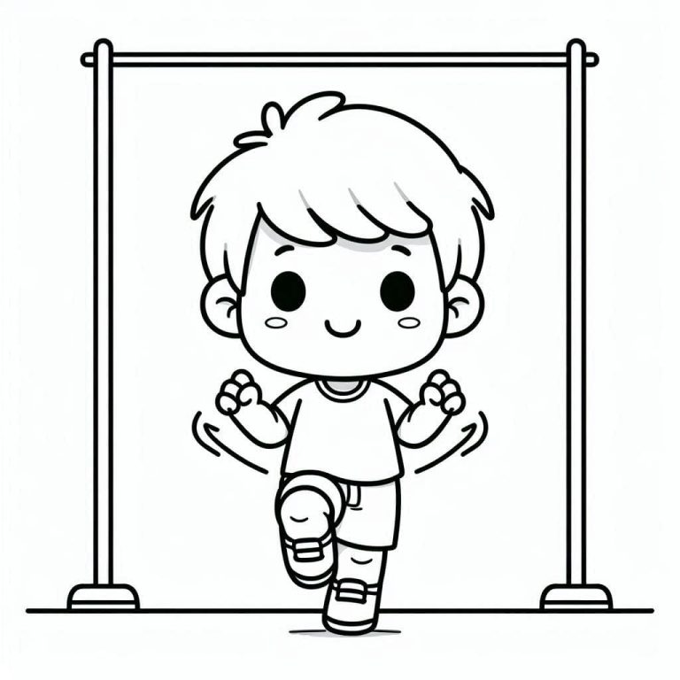 Tô màu Cậu Bé Đáng Yêu Tập Thể Dục