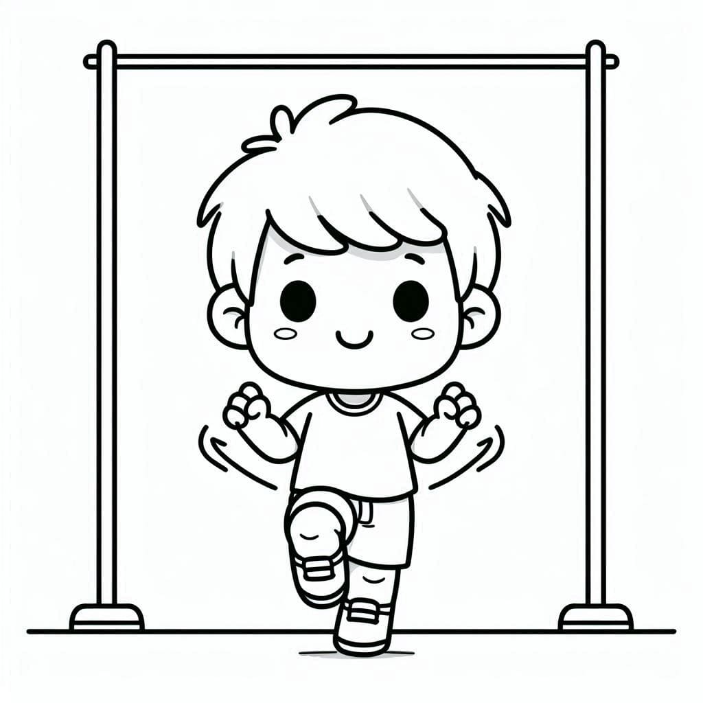 Tô màu Cậu Bé Đáng Yêu Tập Thể Dục