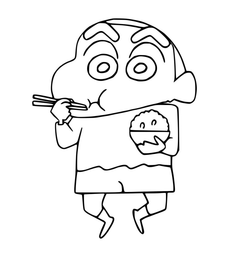 Tô màu Cậu Bé Shin Ăn Cơm