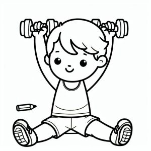 Tô màu Cậu Bé Tập Tạ