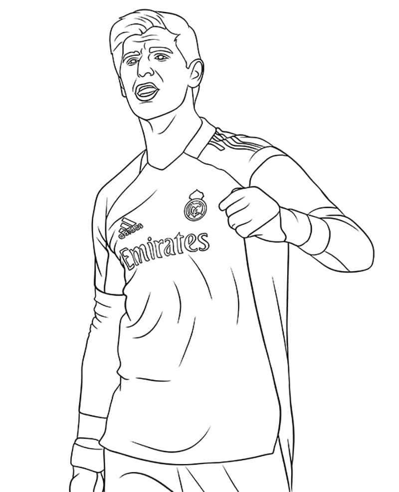 Tô màu Cầu Thủ Bóng Đá Thibaut Courtois