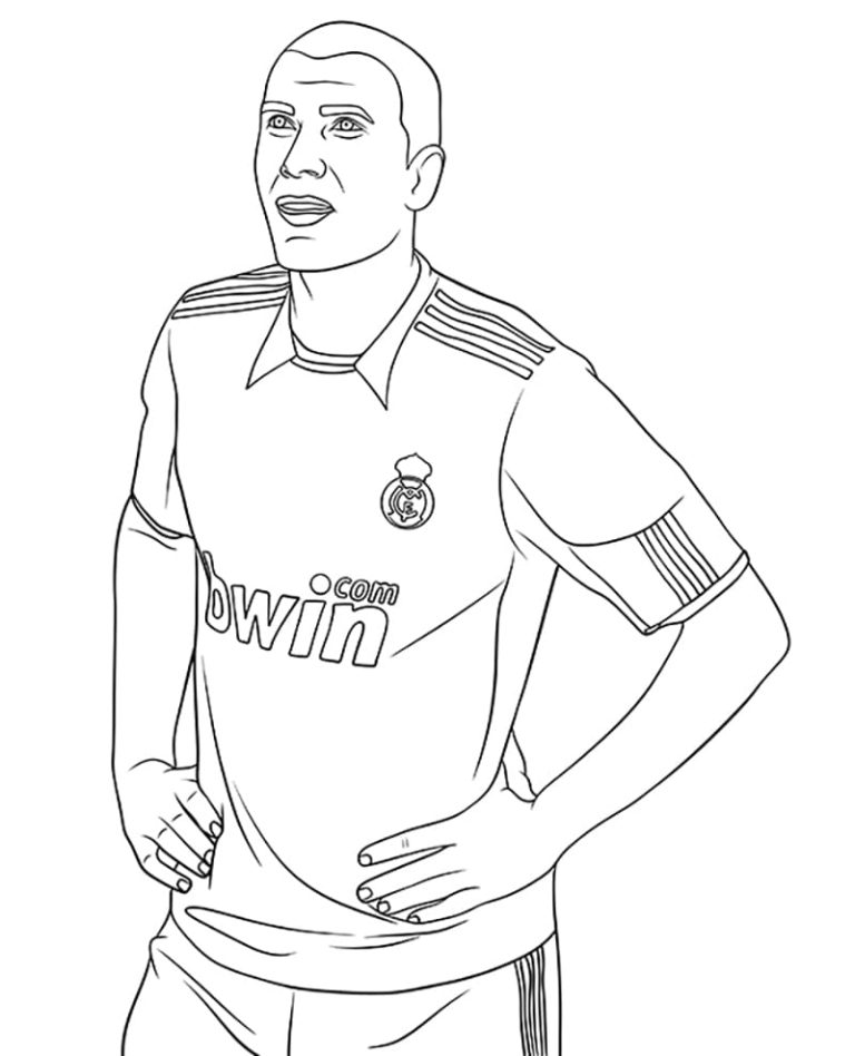 Tô màu Cầu Thủ Bóng Đá Zinedine Zidane
