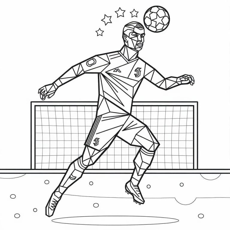 Tô màu Cầu Thủ Ronaldo Trên Sân Bóng