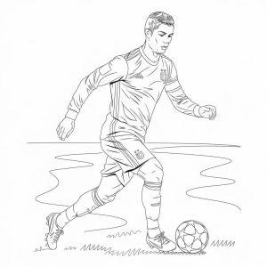 Tô màu Cầu Thủ Ronaldo Trên Sân Cỏ