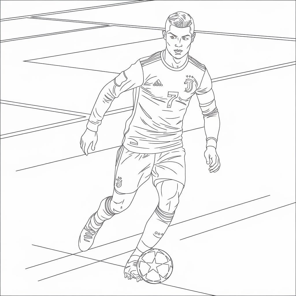 Tô màu Cầu Thủ Ronaldo Trên Sân