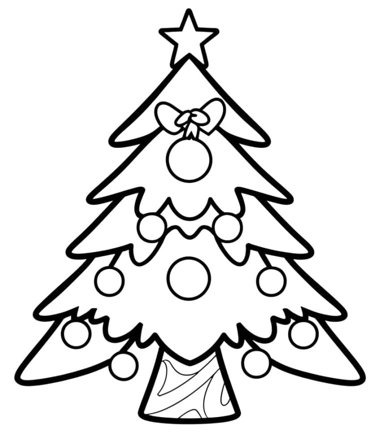 Tô màu Cây Thông Đơn Giản Trong Dịp Noel