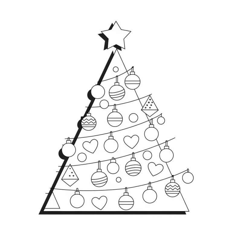 Tô màu Cây Thông Noel Đơn Giản