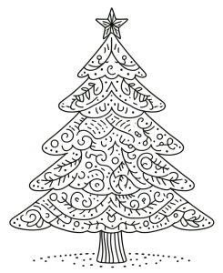 Tô màu Cây Thông Noel Dưới Tuyết