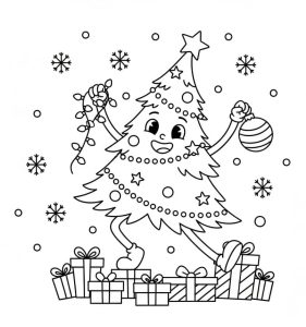 Tô màu Cây Thông Noel Nhảy