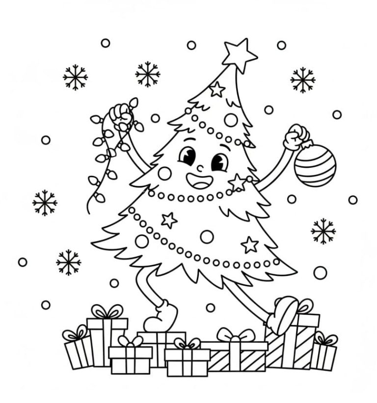 Tô màu Cây Thông Noel Nhảy