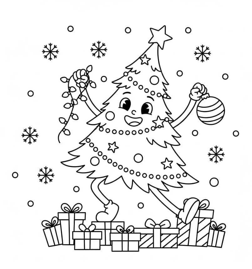 Tô màu Cây Thông Noel Nhảy