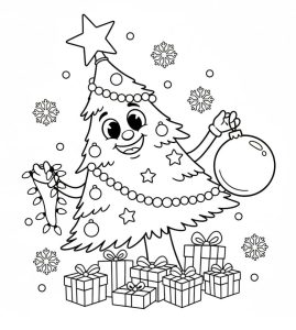 Tô màu Cây Thông Noel Thú Vị