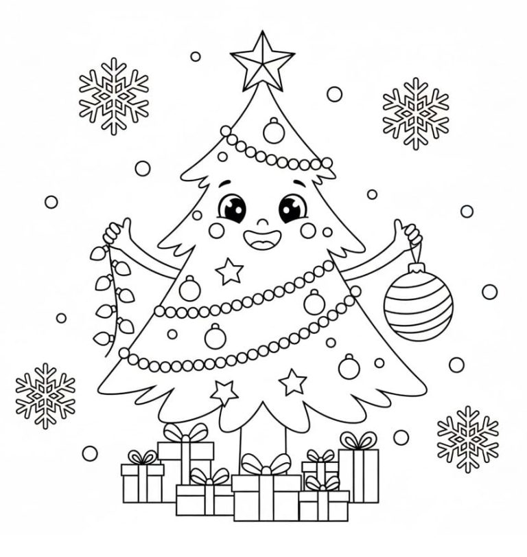 Tô màu Cây Thông Noel Vui Vẻ