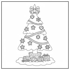 Tô màu Cây Thông Trang Trí Noel