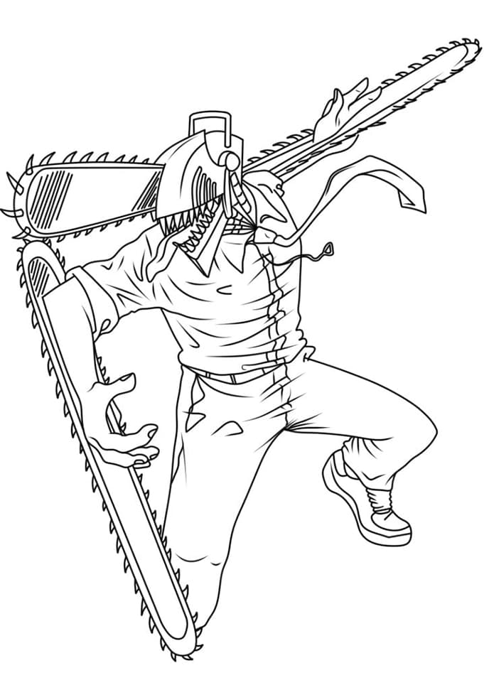 Tô màu Chainsaw Man Cưa Máy