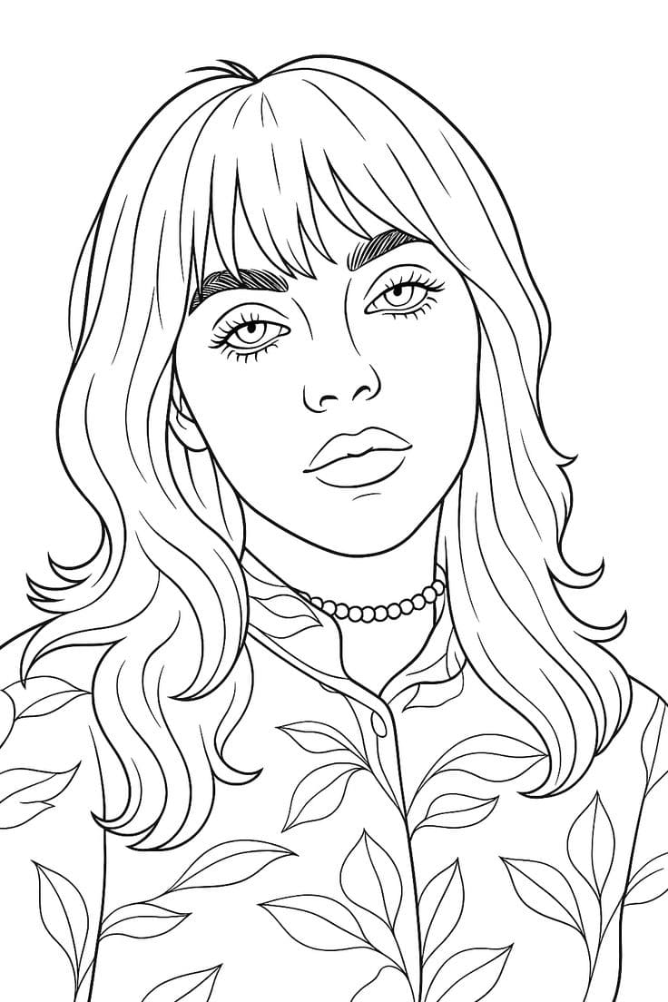 Tô màu Chân Dung Ca Sĩ Billie Eilish