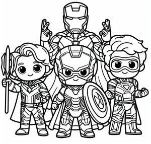 Tô màu Chibi Avengers Dễ Thương