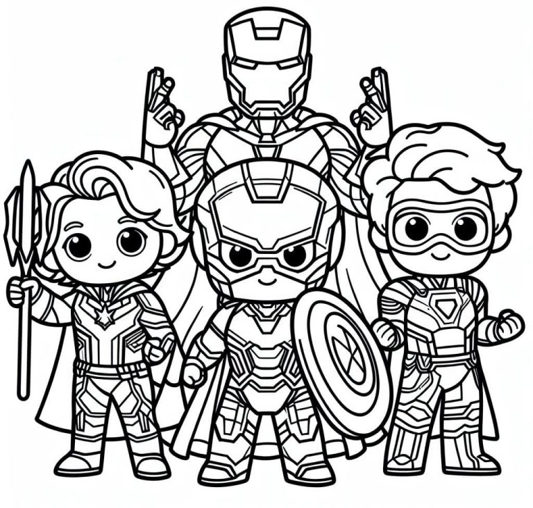 Tô màu Chibi Avengers Dễ Thương