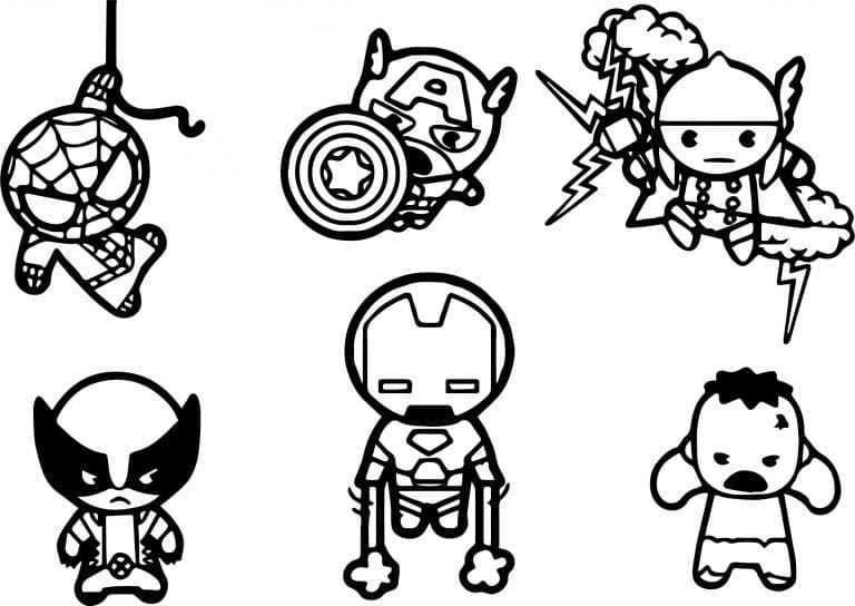 Tô màu Chibi Avengers
