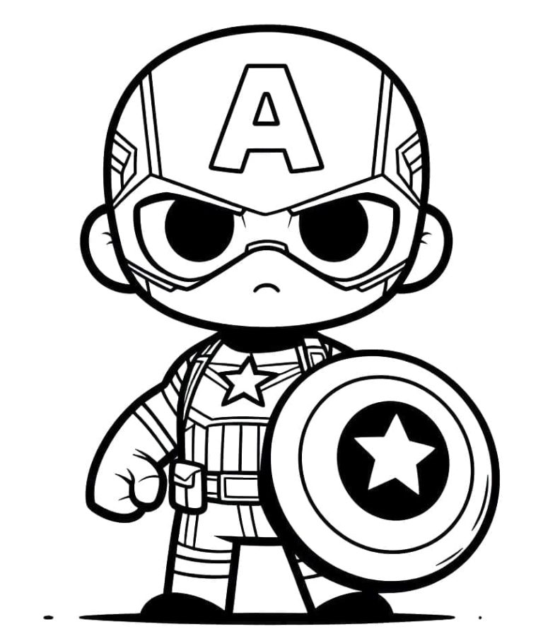 Tô màu Chibi Đội Trưởng Mĩ