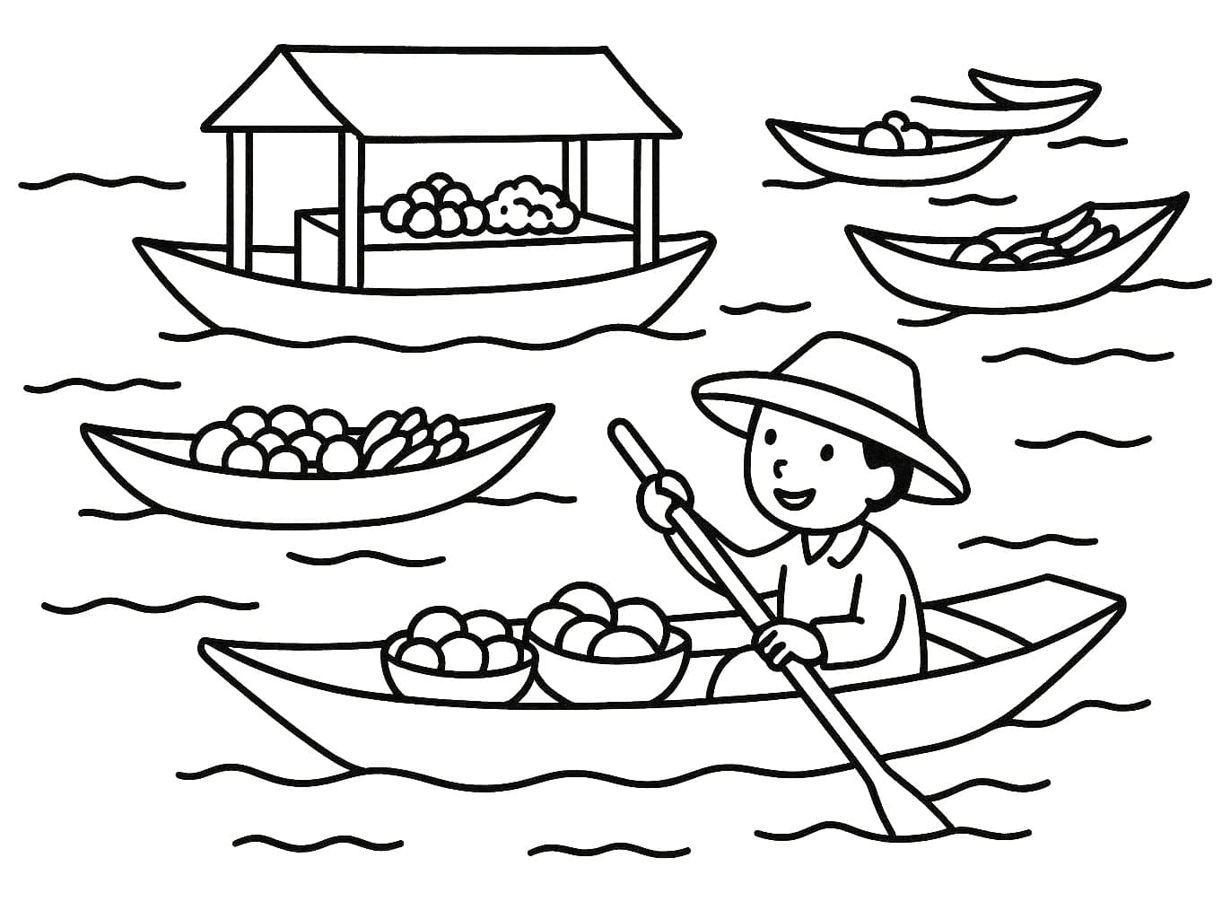 Tô màu Chợ Nổi Đẹp