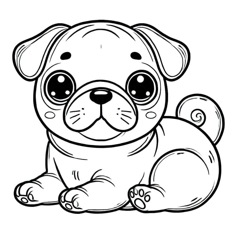 Tô màu Chó Pug Đáng Yêu