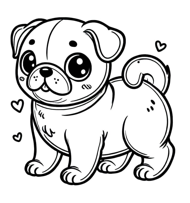 Tô màu Chó Pug Nhỏ Đáng Yêu