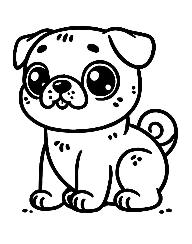 Tô màu Chó Pug Nhỏ