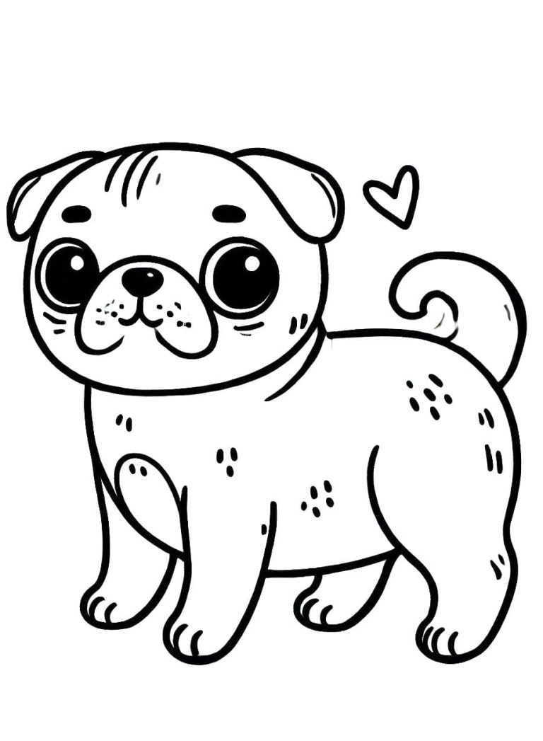 Tô màu Chó Pug Rất Đáng Yêu