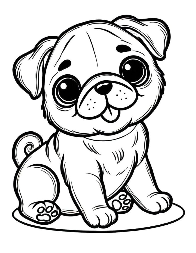 Tô màu Chó Pug Vui