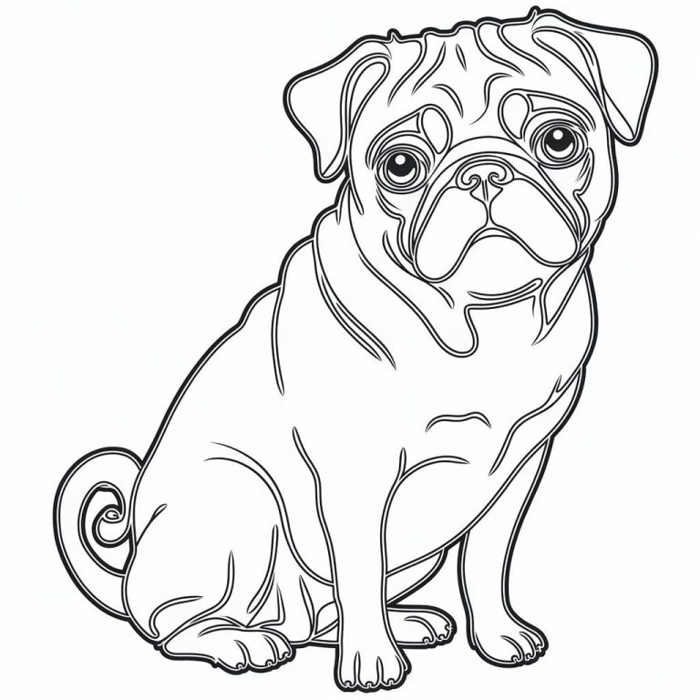Tô màu Chó Pug Xinh Xắn