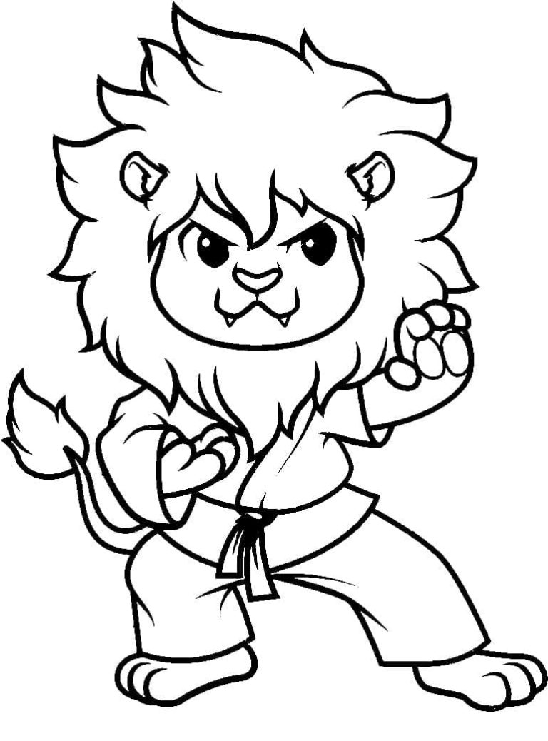 Tô màu Chú Sư Tử Karate