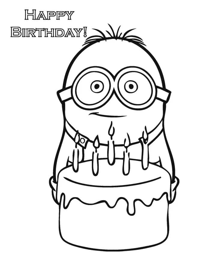Tô màu Chúc Mừng Sinh Nhật Minion