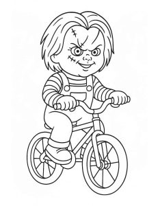 Tô màu Chucky Đi Xe Đạp