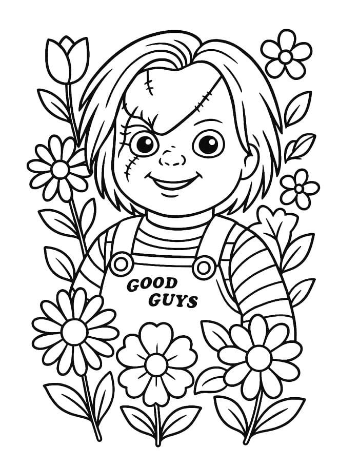 Tô màu Chucky và Hoa