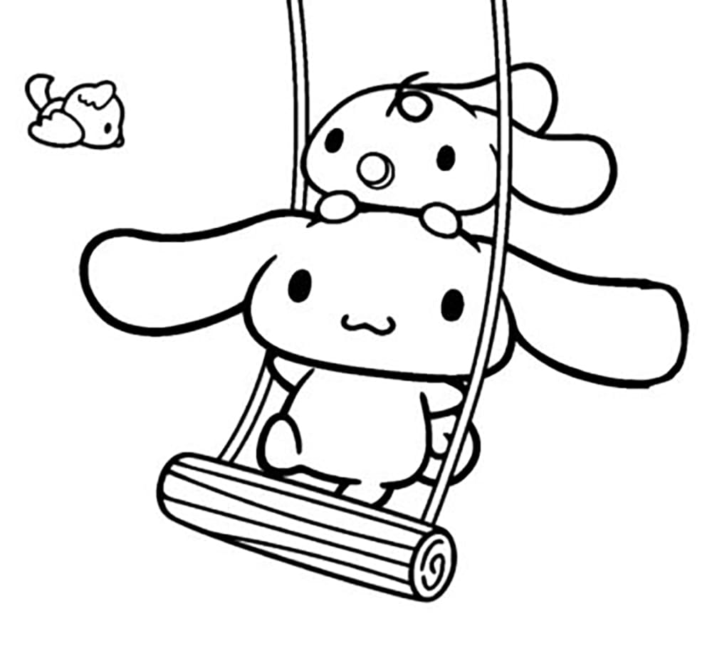 Tô màu Cinnamoroll Ngồi Xích Đu