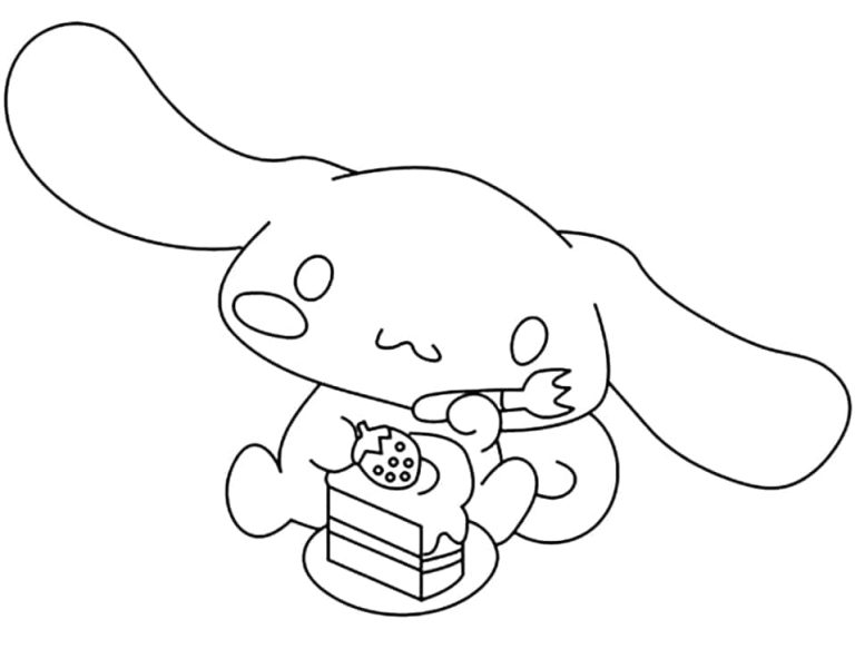 Tô màu Cinnamoroll Với Bánh Kem