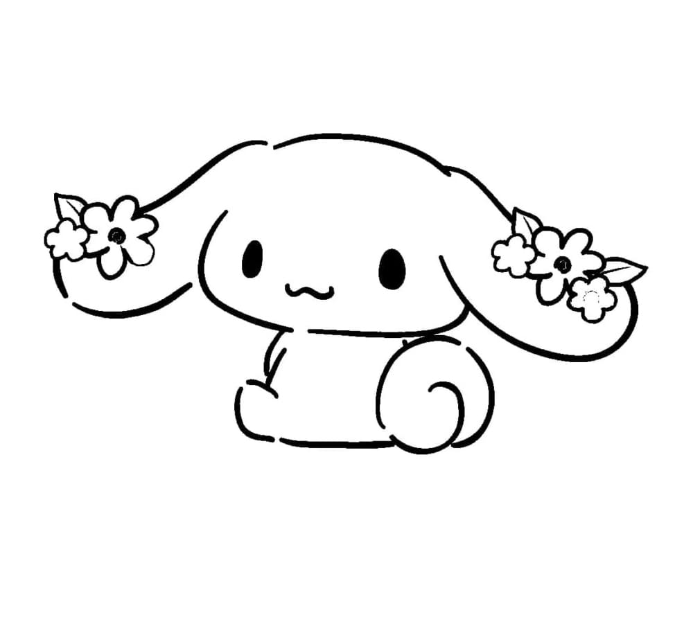 Tô màu Cinnamoroll Với Hoa