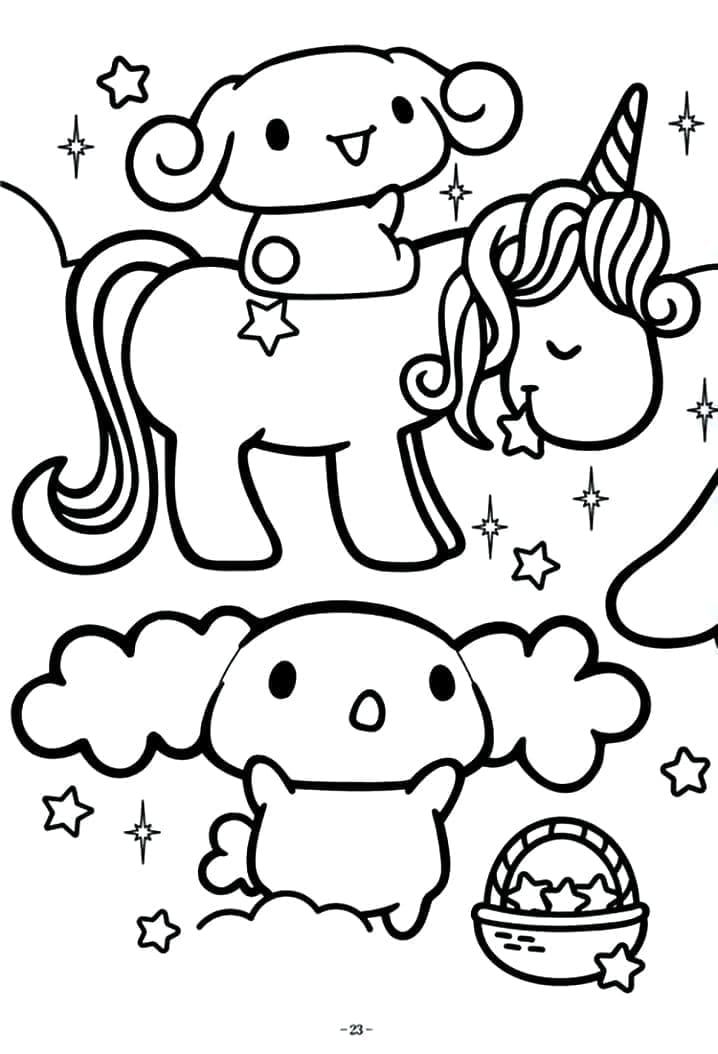 Tô màu Cinnamoroll Với Kỳ Lân