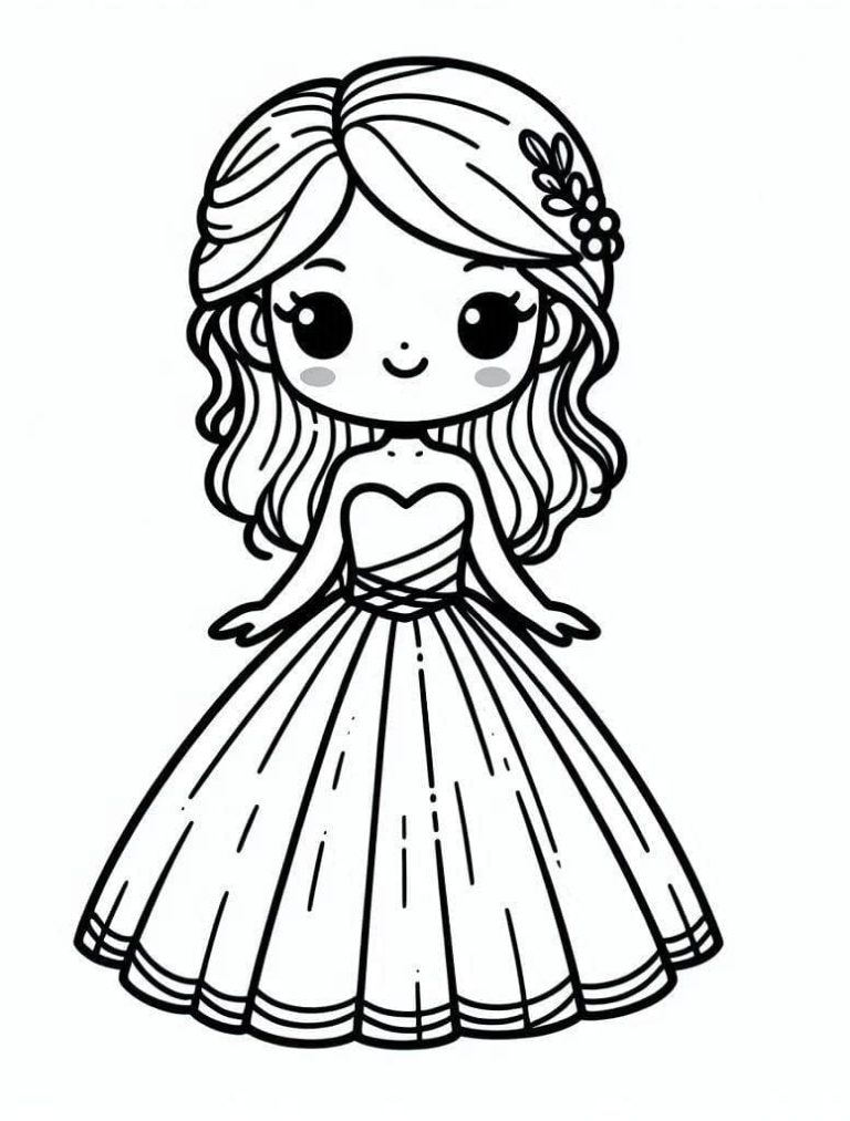 Tô màu Cô Gái Cute Mặc Váy Dạ Hội