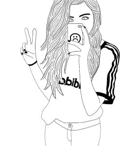 Tô màu Cô Gái Mặc Áo Adidas