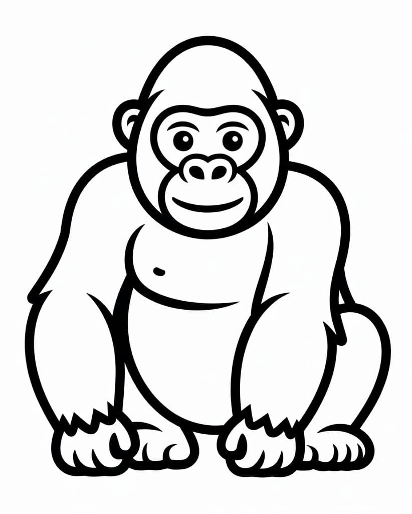 Tô màu Con Khỉ Đột Mỉm Cười