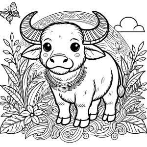 Tô màu Con Trâu Lùn Rất Đẹp