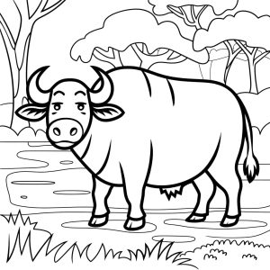 Tô màu Con Trâu Trong Rừng