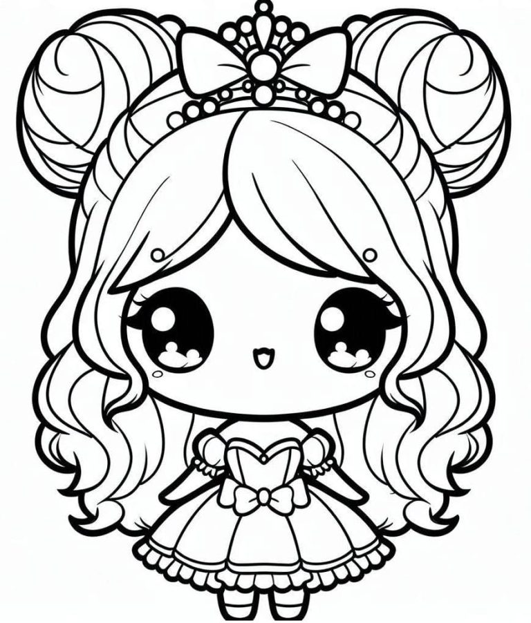 Tô màu Công Chúa Chibi Cute Đáng Yêu