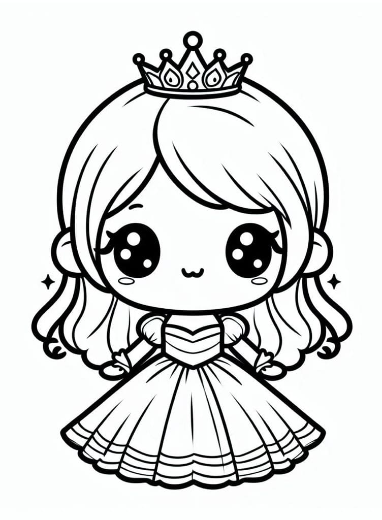 Tô màu Công Chúa Chibi Đáng Yêu