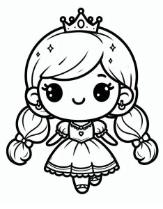 Tô màu Công Chúa Chibi Dễ Thương