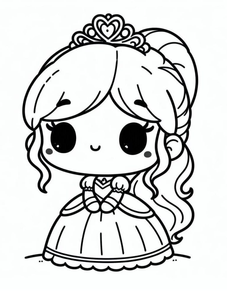 Tô màu Công Chúa Chibi Đơn Giản